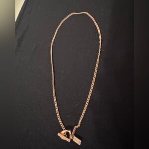COACH rose gold front toggle necklace